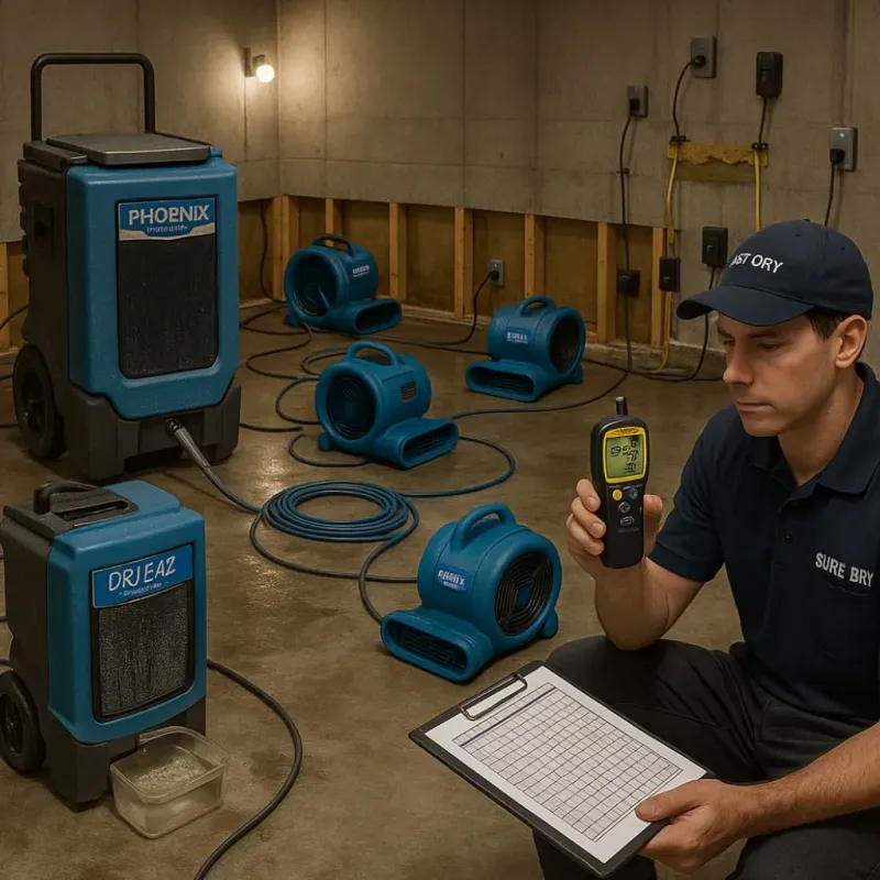 Structural Drying and Dehumidification process in Brodhead, WI